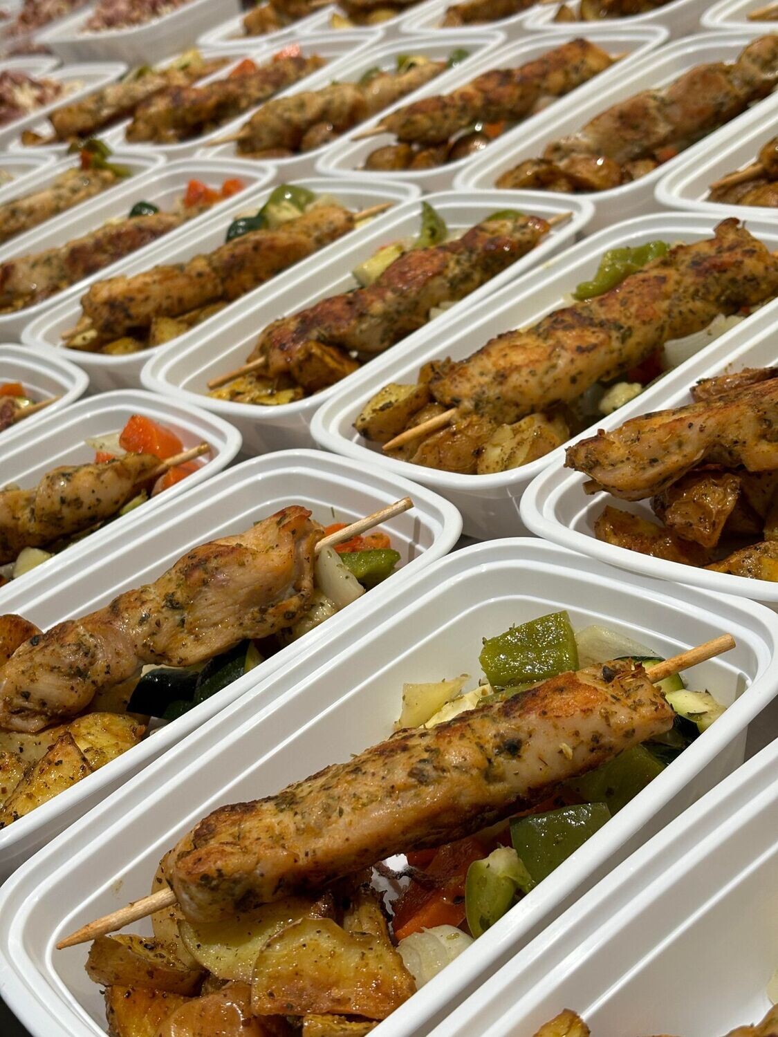 02. GREEK SOUVLAKI Chicken with Lemon Greek Potatoes &amp; Roasted Vegetables (GF)