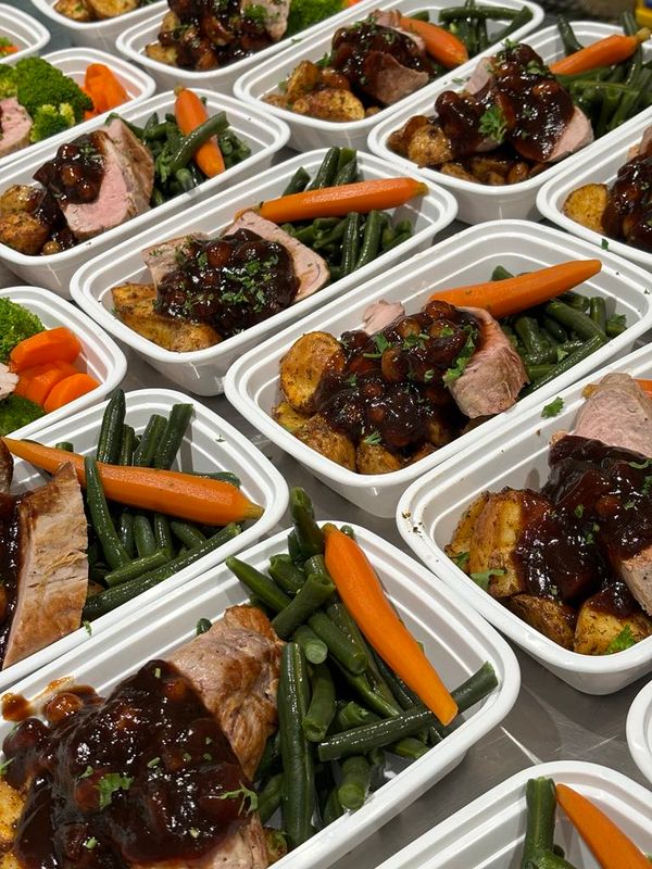 04. Pork Tenderloin with Creamy Wild Mushroom Sauce, Roasted Potatoes &amp; Vegetables