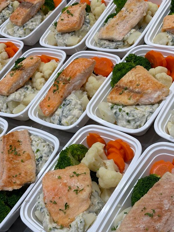 10. Atlantic Salmon Fillet with  Creamy Leek Sauce, Potatoes &amp; Vegetables