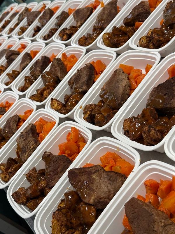08. Cowboy Steak with Gravy,  Roasted Potatoes &amp; Roasted Carrots