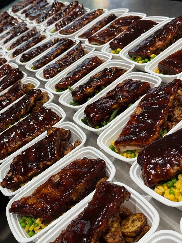 04. Sticky Oven Barbecue Ribs with Vegetables Roasted Potatoes