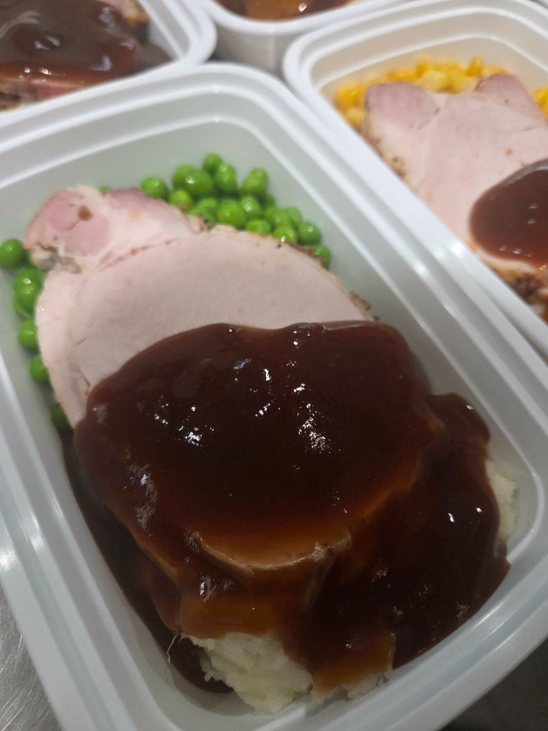 04. Pork Roast with Mashed Potatoes, Vegetables &amp; Gravy [GF]