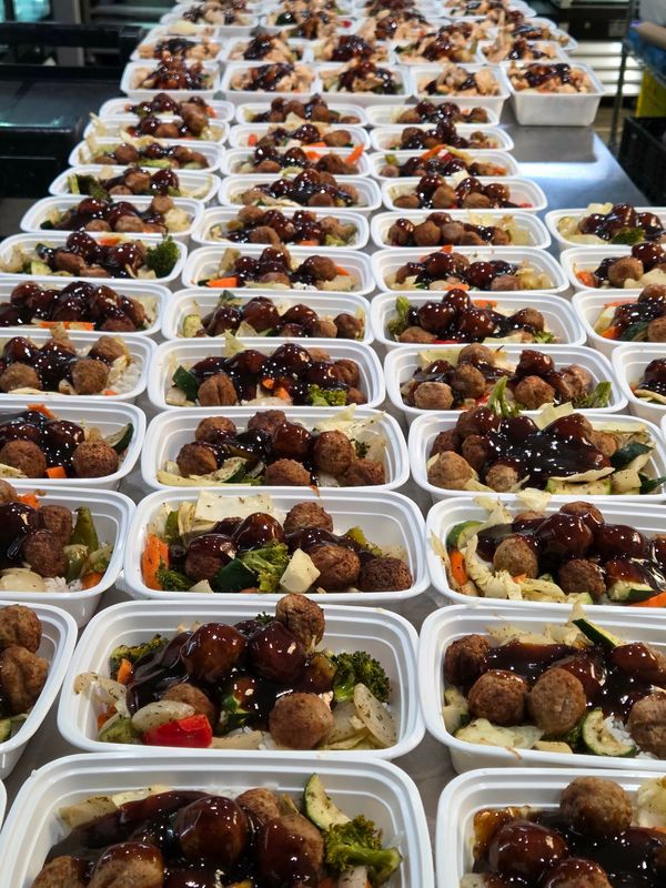 07. Honey Garlic Meatballs with Stir Fry Vegetables &amp; Rice