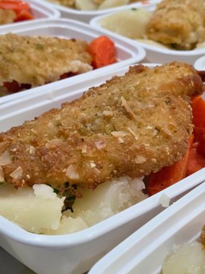 10. Almond Crusted Sole Fillet with Honey Roasted Carrots &amp; Buttered Parsley Potatoes