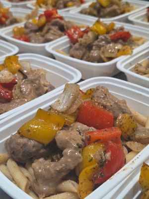 08. Creamy Steak Cajun Ranch Penne with Roasted Red Peppers