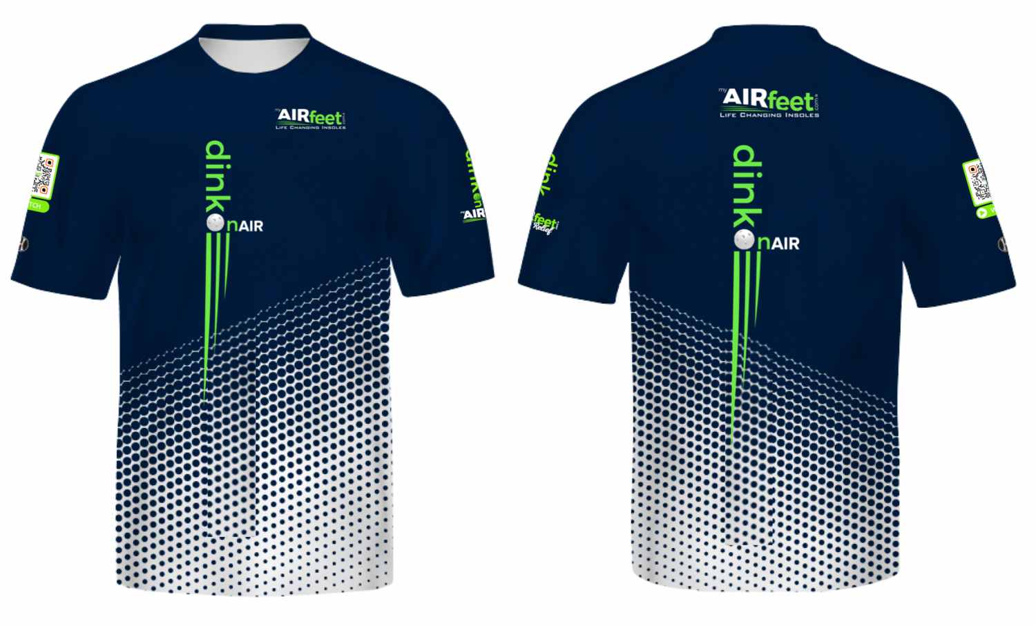 Dink On AIR - M & W Pickleball Shirt - Navy / Neon Green