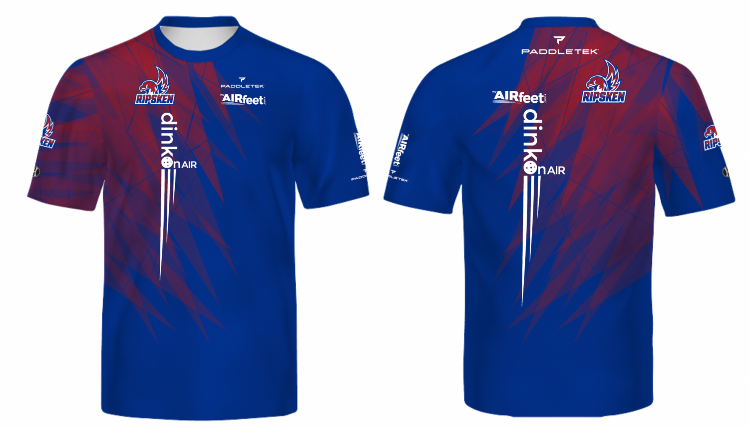 Paddletek / RIPSKEN - Pickleball Shirt Maroon / Royal Blue