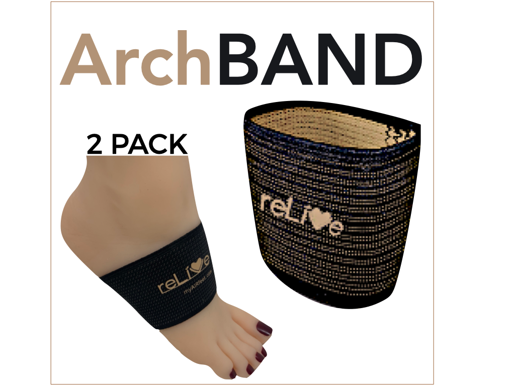 AIRfeet - Plantar Fasciitis, Compression/Massage ArchBAND - 2 pack