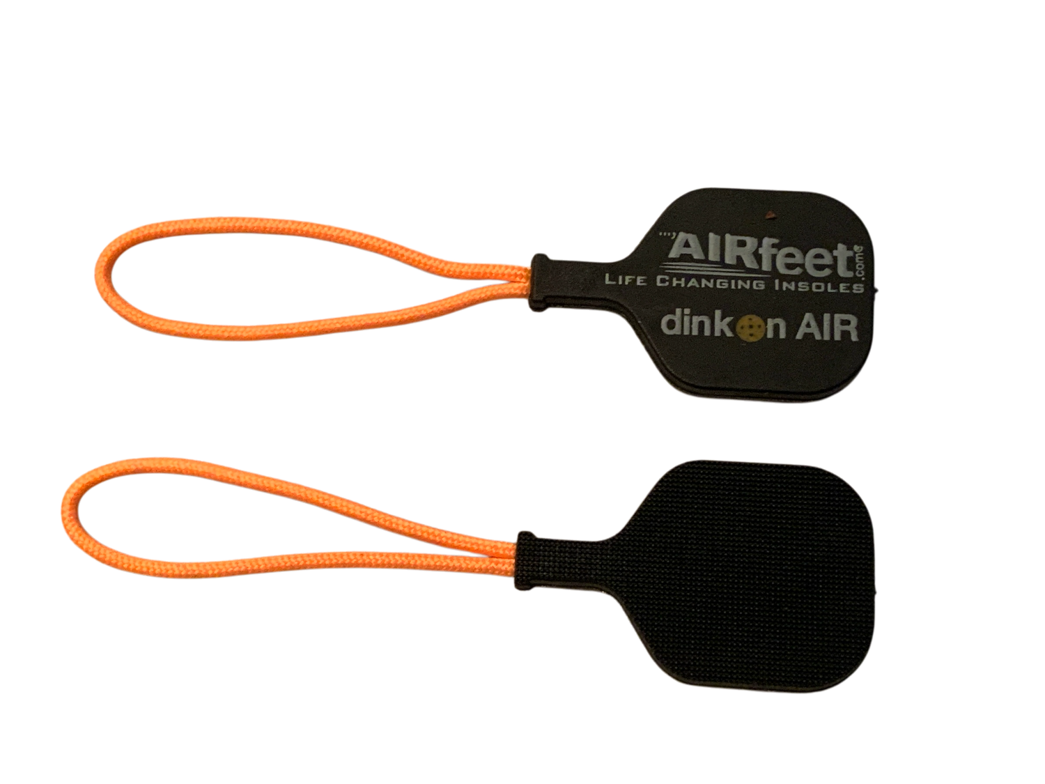 PICKLEBALL Paddle Zipper Pulls - PATENTED -  (1st 100 FREE), Pickleball Paddle Zipper Pull - Promo: Neon Orange