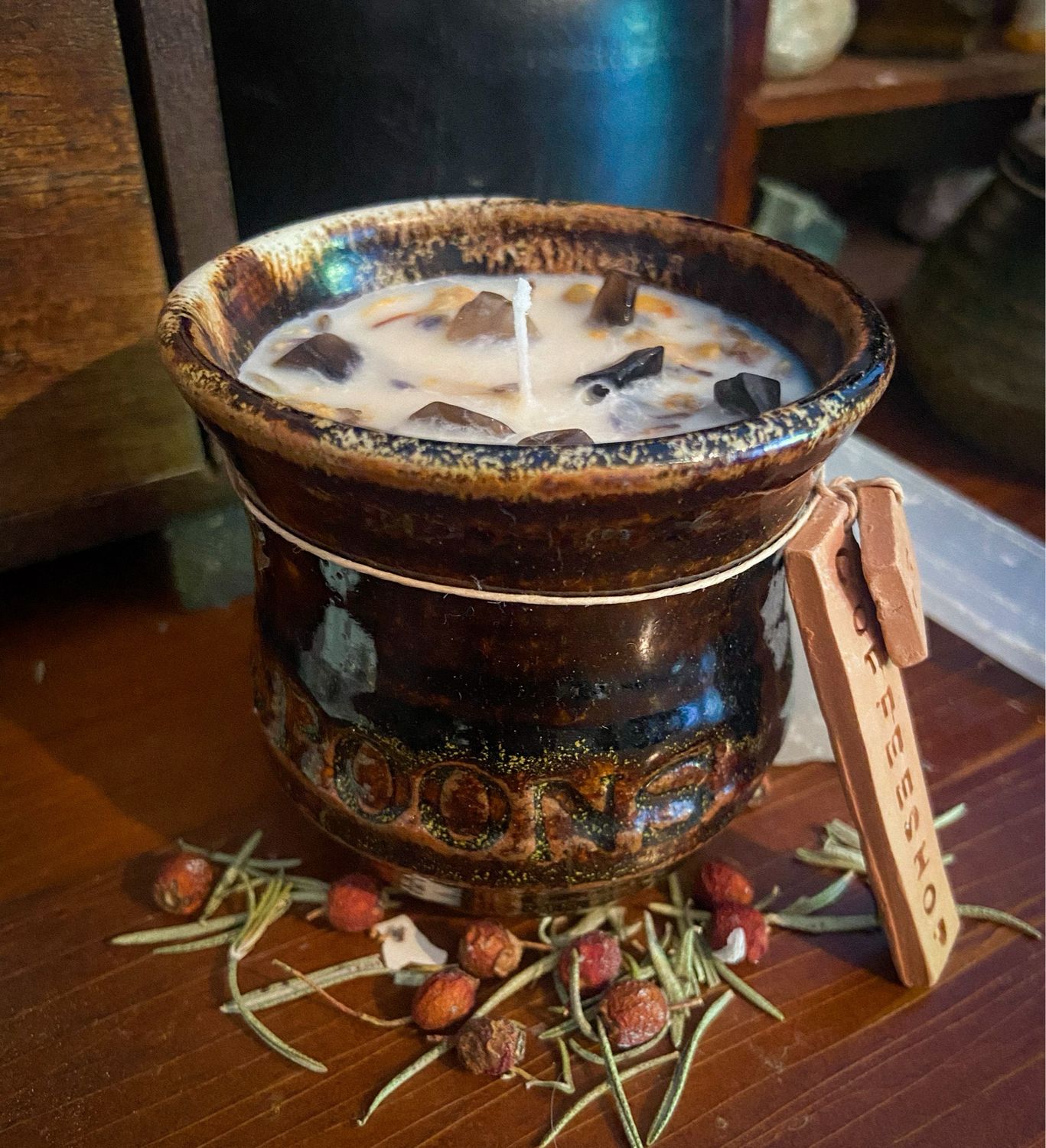 “Coffee Shop” Vintage Spoons Pot Candle
