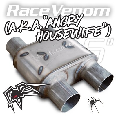 3" Center Black Widow Exhaust Muffler Race Venom Angry Housewife Center