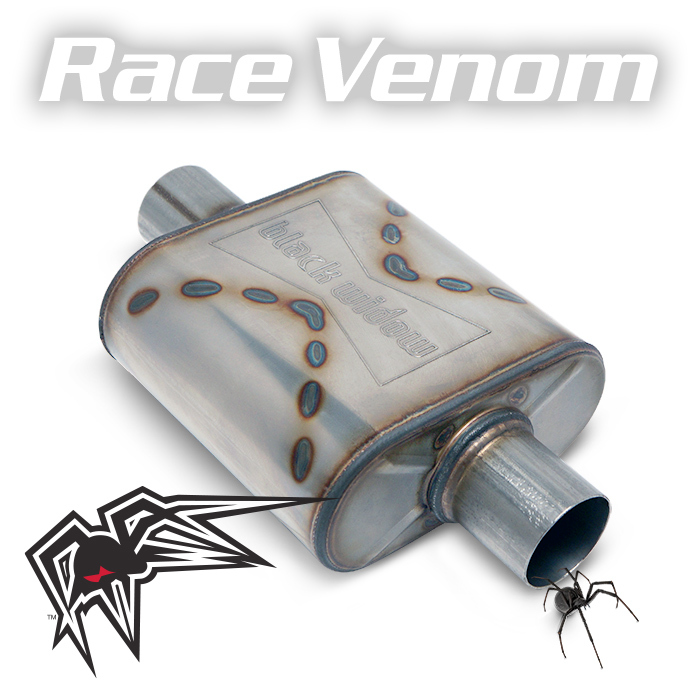 Black Widow BW0011-C Race Venom 3.5" center/center Muffler For Universal