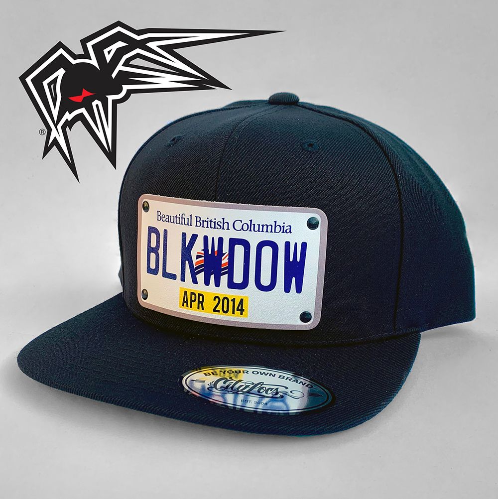 Black Widow Exhaust Canada License Plate Snapback - Flat Bill