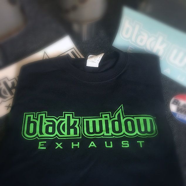 Black Widow Exhaust Shirt - Green Logo