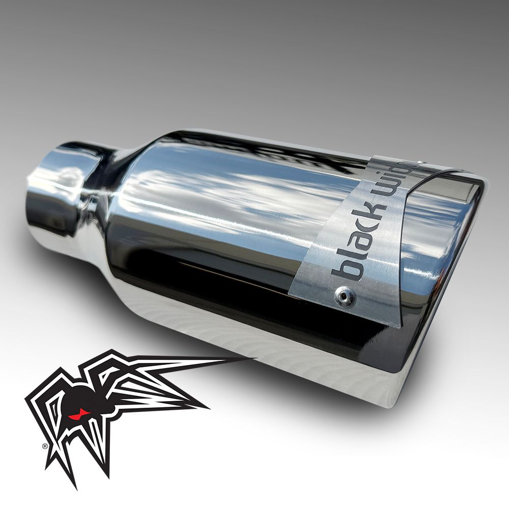 Black Widow Exhaust - 4" x 9" Polished 304 Stainless Tip - 2.5" inlet