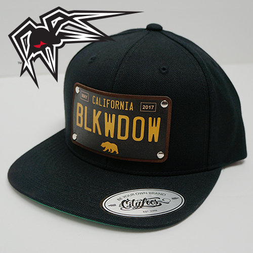 Black Widow Exhaust California '63-'69 License Plate Snapback - Flat Bill