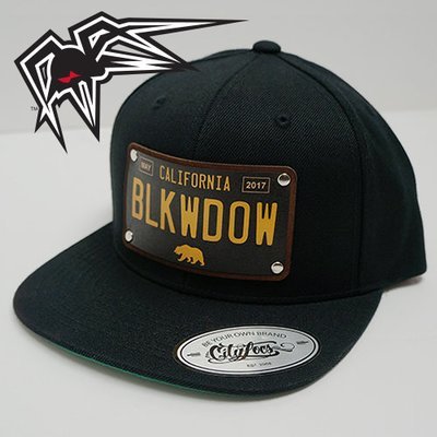 Black Widow Exhaust California '63-'69 License Plate Snapback - Flat Bill Black Widow Exhaust California '63-'69 License Plate Snapback - Flat Bill