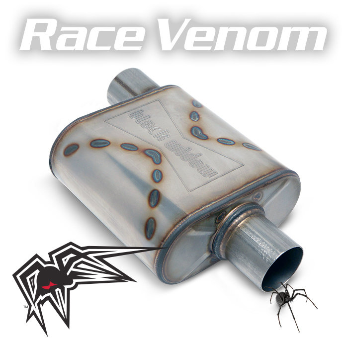 Black Widow 2.5" O/C BW009-P Race Venom 2.5" offset/center Muffler For Universal