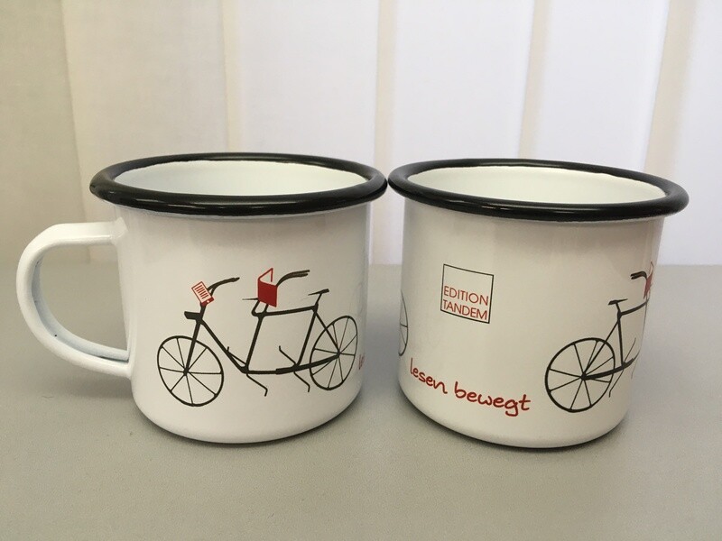 Emaille-Tasse "Edition Tandem" in Kombination mit dem Kauf eines Buches