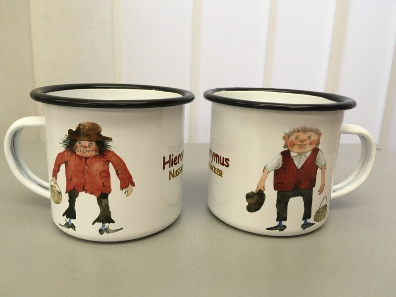 Emaille-Tasse 
"Hieronymus"