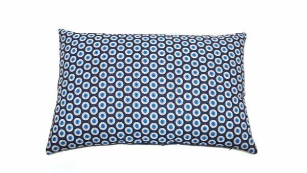 MEHAREE - Coussin 40 x 60 cm - en shweshwe, bleu et blanc