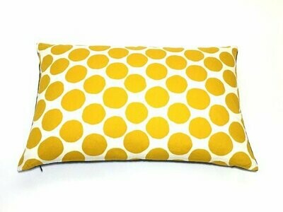 MEHAREE - Coussin 40 x 60 cm - en tissu coton Japonais, jaune et blanc