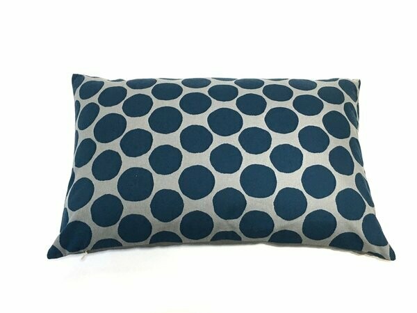 MEHAREE - Coussin 40 X 60 cm - en tissu coton Japonais, bleu et gris