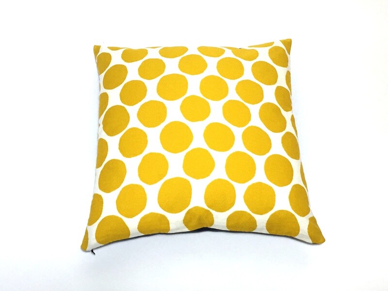 MEHAREE - Coussin 45 x 45 cm - en tissu coton Japonais, jaune et blanc