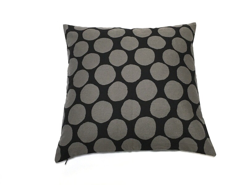 MEHAREE - Coussin 45 X 45 cm -  en tissu coton Japonais, noir et gris