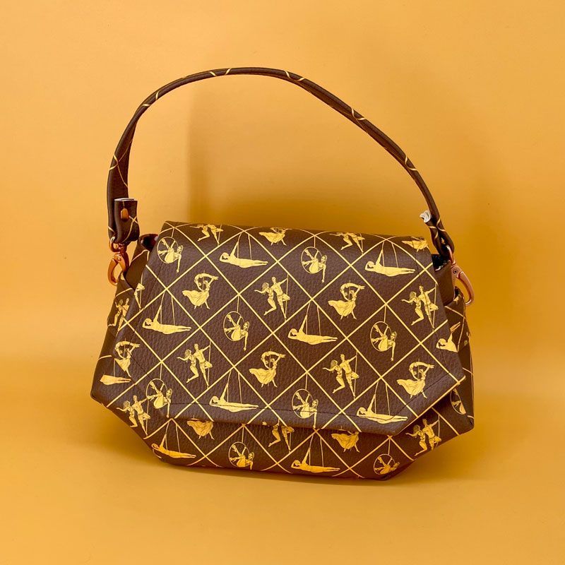 Handtasche Kunstleder 'Aerial Arts' braun