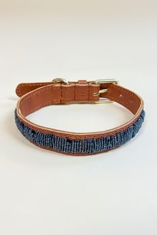 Leren halsband met kraaltjes- Starry Night