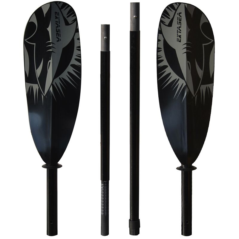 ExtaSea Tour Vario Fiberglas Doppelpaddel 4-teilig schwarz-grau