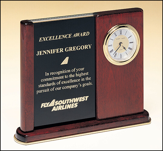 Versatile Clock - Rosewood Stained Piano Finish Desk Clock​