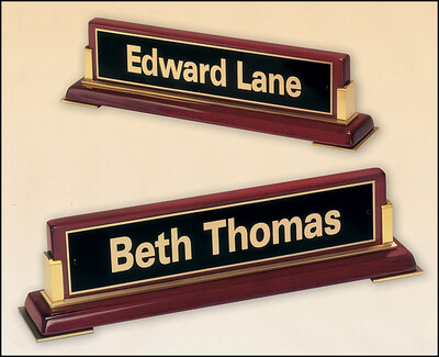Rosewood Stained Piano Finish Nameplate.