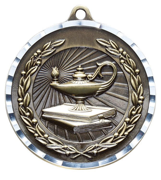 2" Diamond Cut Medal
LAMP of KNOWLEDGE - ACADEMIC MEDAL