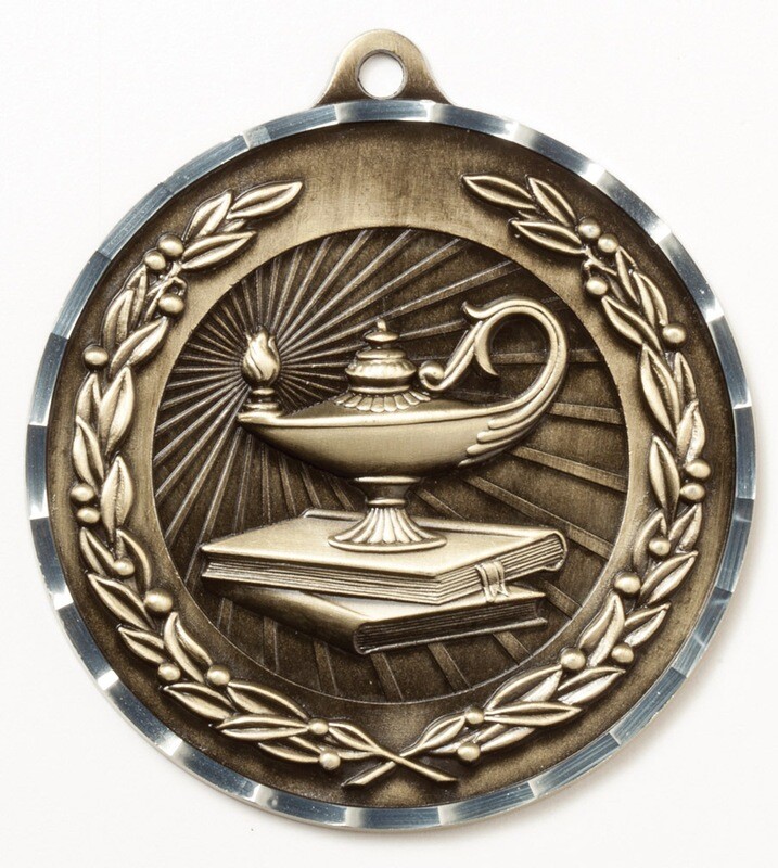 2-3/4" Diamond Cut Medal - Large
LAMP OF KNOWLEDGE - ACADEMIC MEDAL