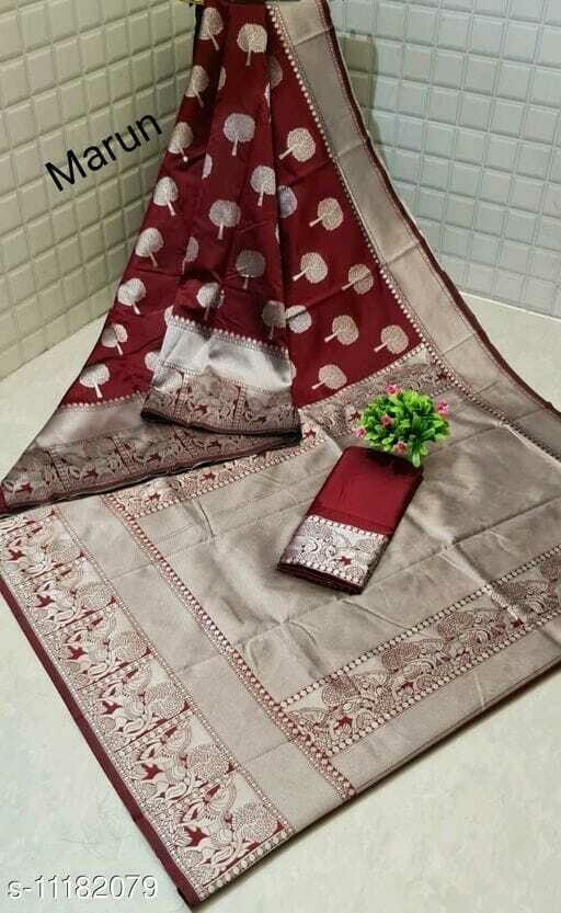 Soft Silk Silver Tree Saree