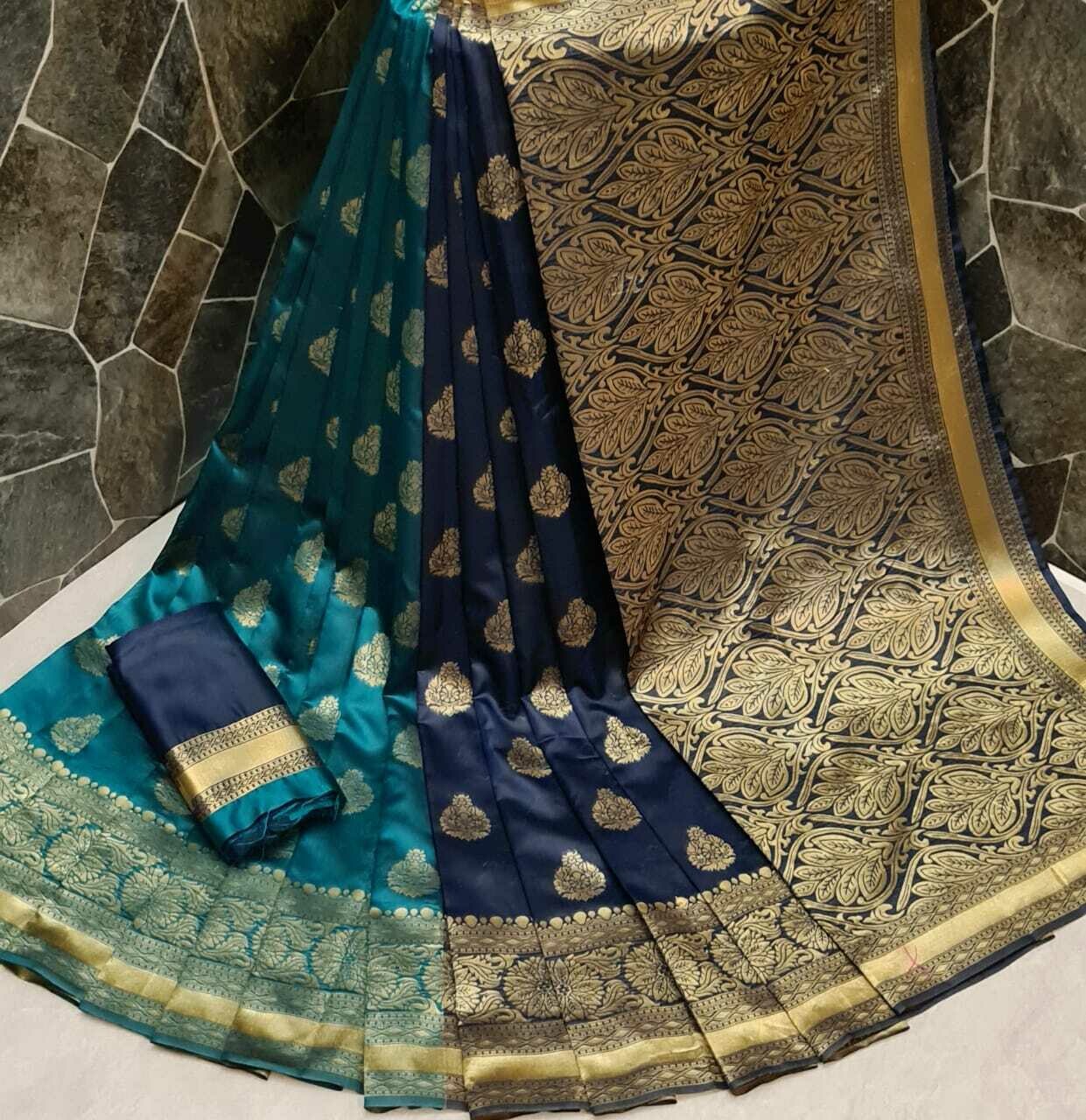 SOFT LICHI SILK WITH HEAVY BEAUTIFUL WEAVING WITH SAREE