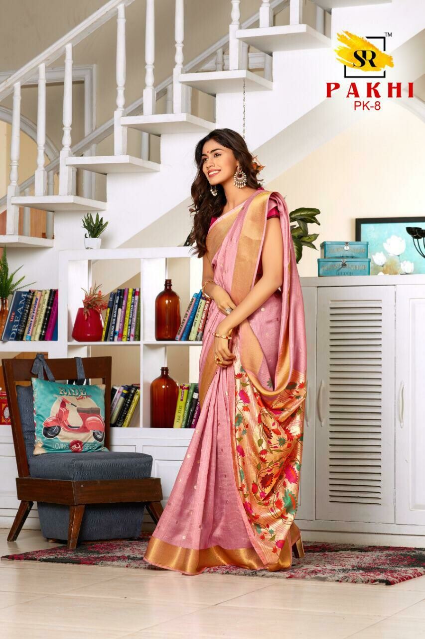 Soft cotton with Jacquard border golden zari border