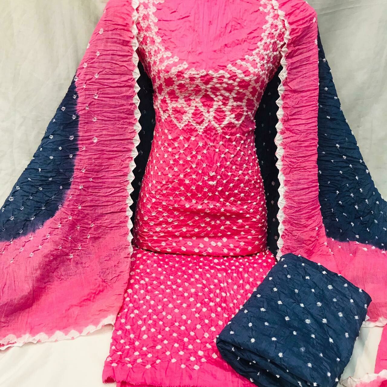 Bandhani print cotton dupatta