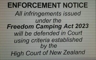 Enforcement Notice - Infringements will be defended card