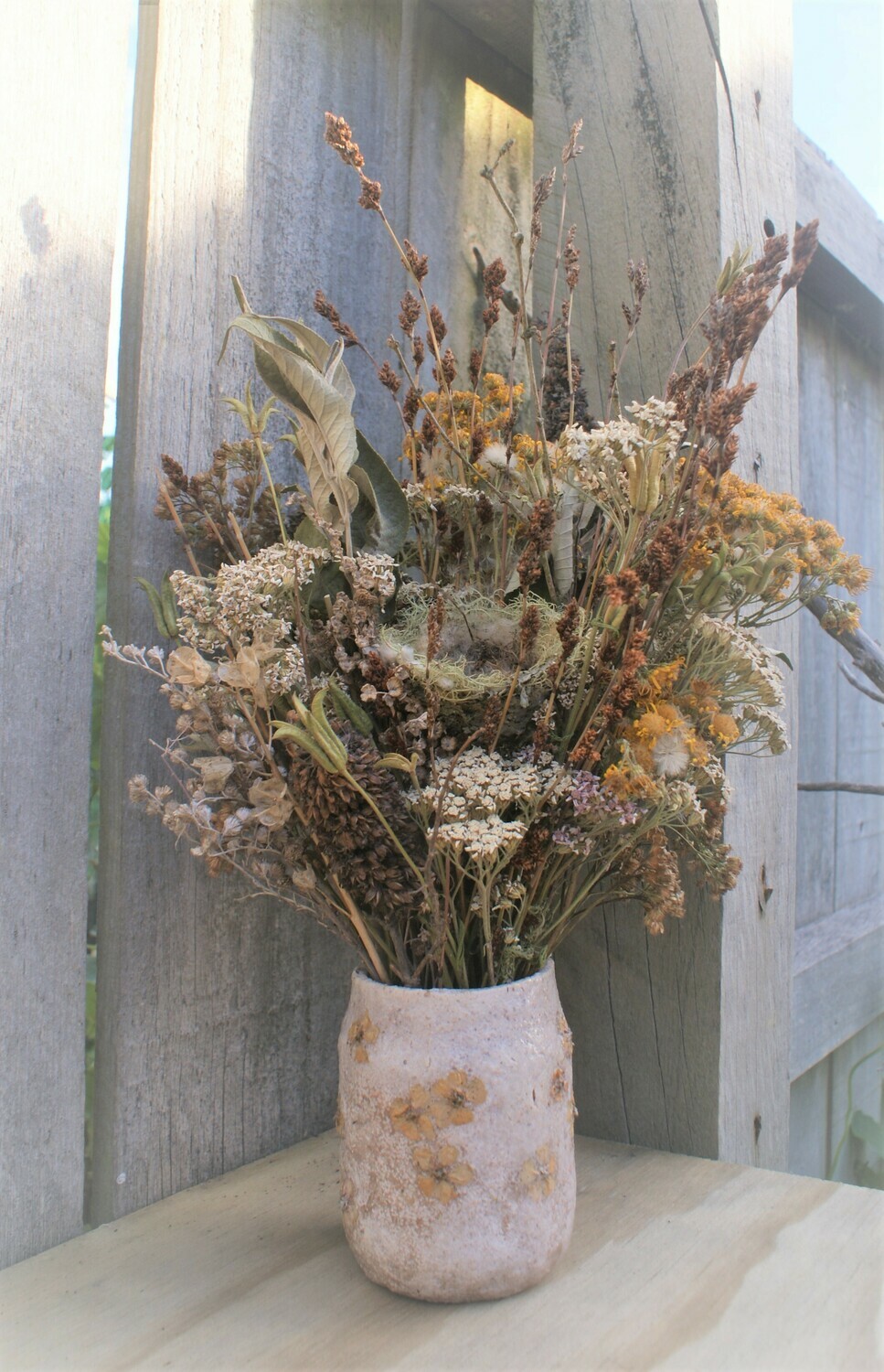 Dried Arrangement in Cream Vase