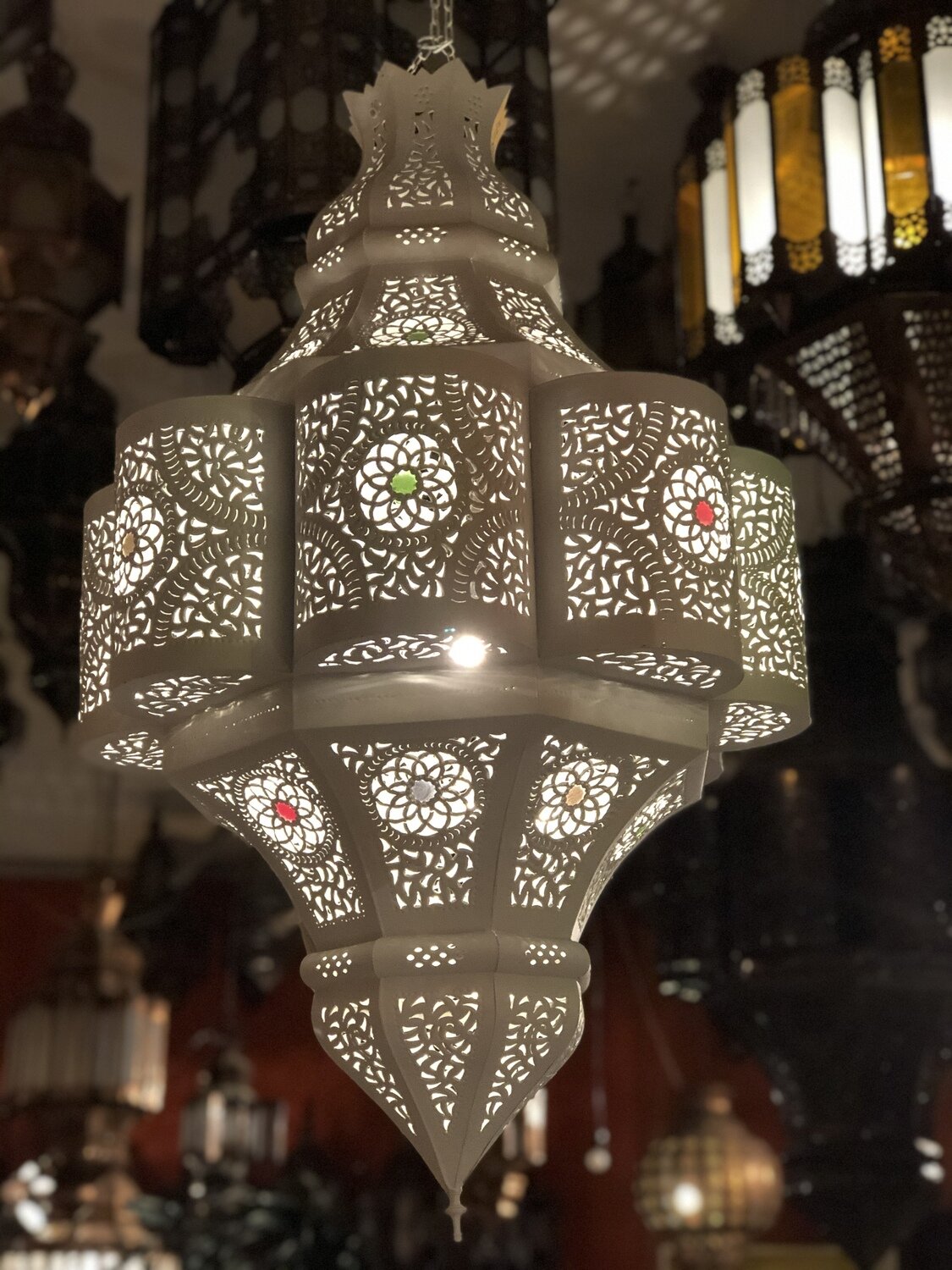 Marokkaanse lamp Kasdir XXL 120 blanc