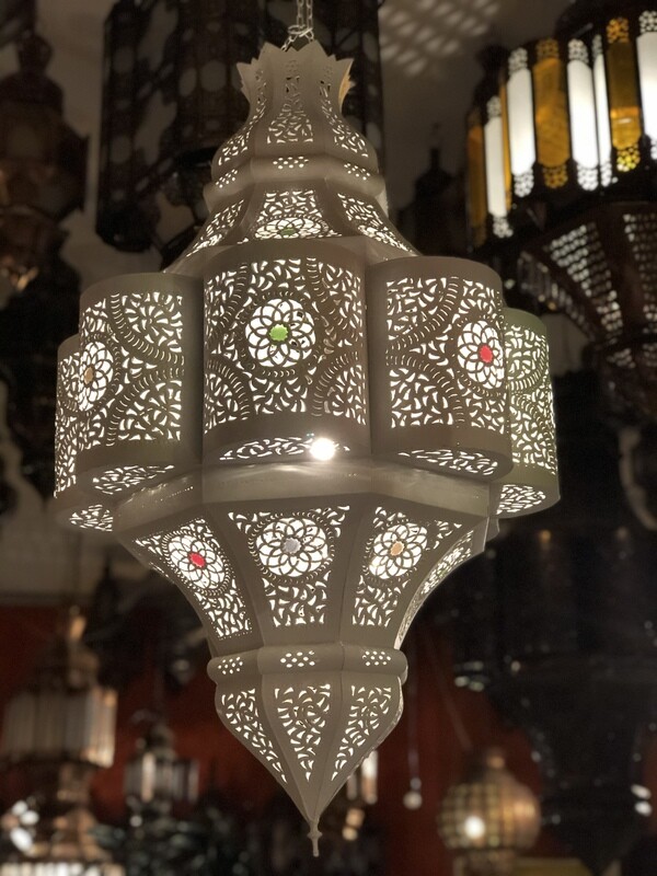 Marokkaanse lamp Kasdir XXL 120 blanc