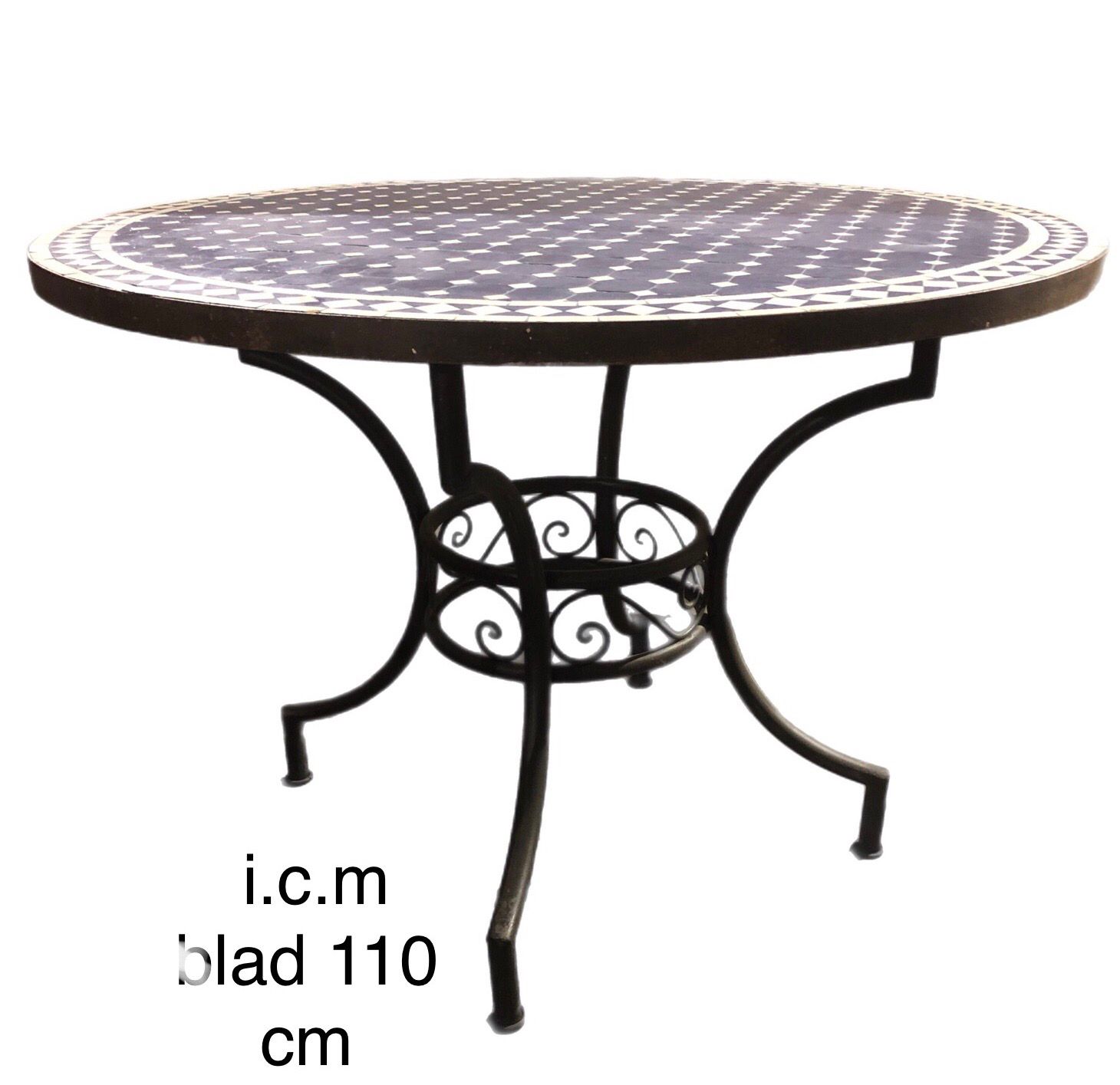 Smeedijzeren Onderstel DECO 80 DR72274P voor  Mozaïekblad  90-100-110-120 cm
