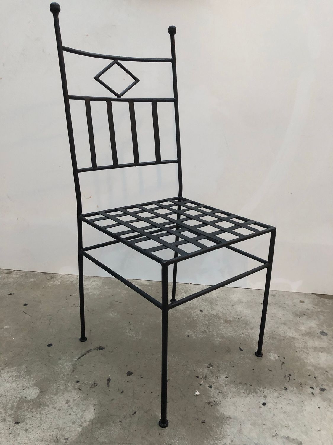 Handgemaakte Marokkaanse smeedijzeren stoel Massief Triangle — detail 5