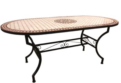 Smeedijzeren Onderstel DECO  RH150DR33 voor  Mozaïekblad  160-200 cm Rechthoek of 200 cm Ovaal