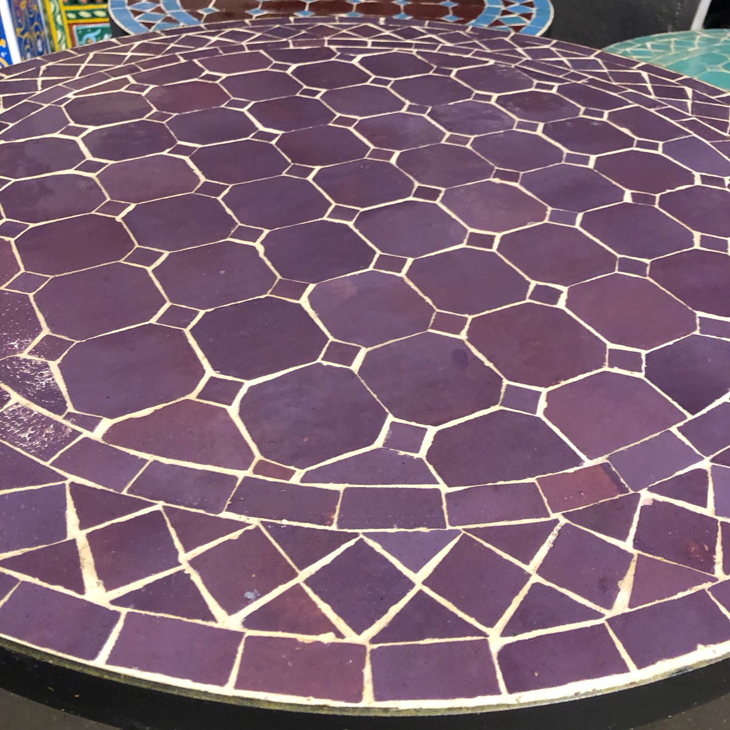 Marokkaanse Mozaiek tafel (blad) 60 cm - Paars Uni Handgemaakt