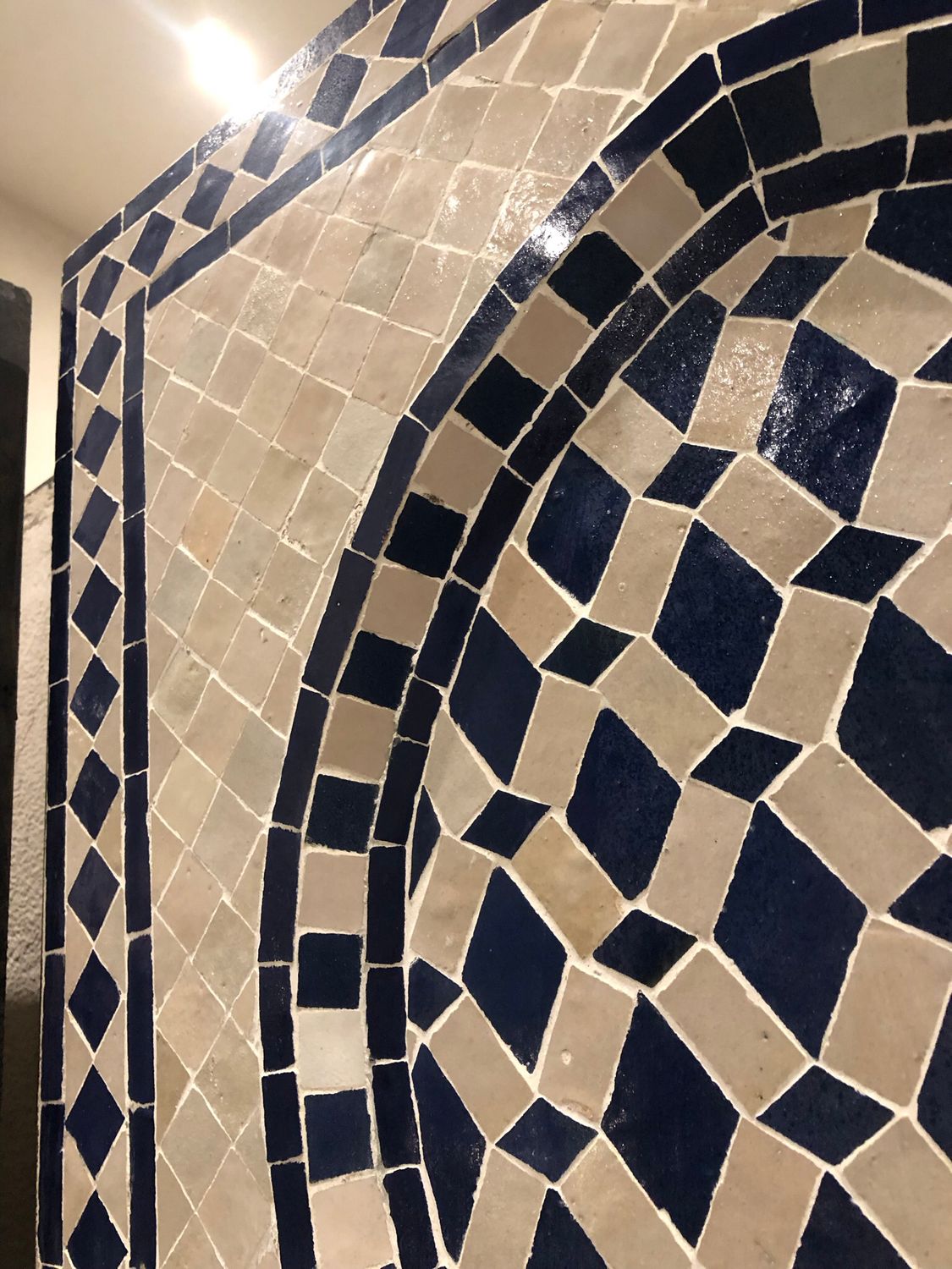 Marokkaanse Mozaïek Fontein - 100x65 cm Creme -Blauw — detail 2