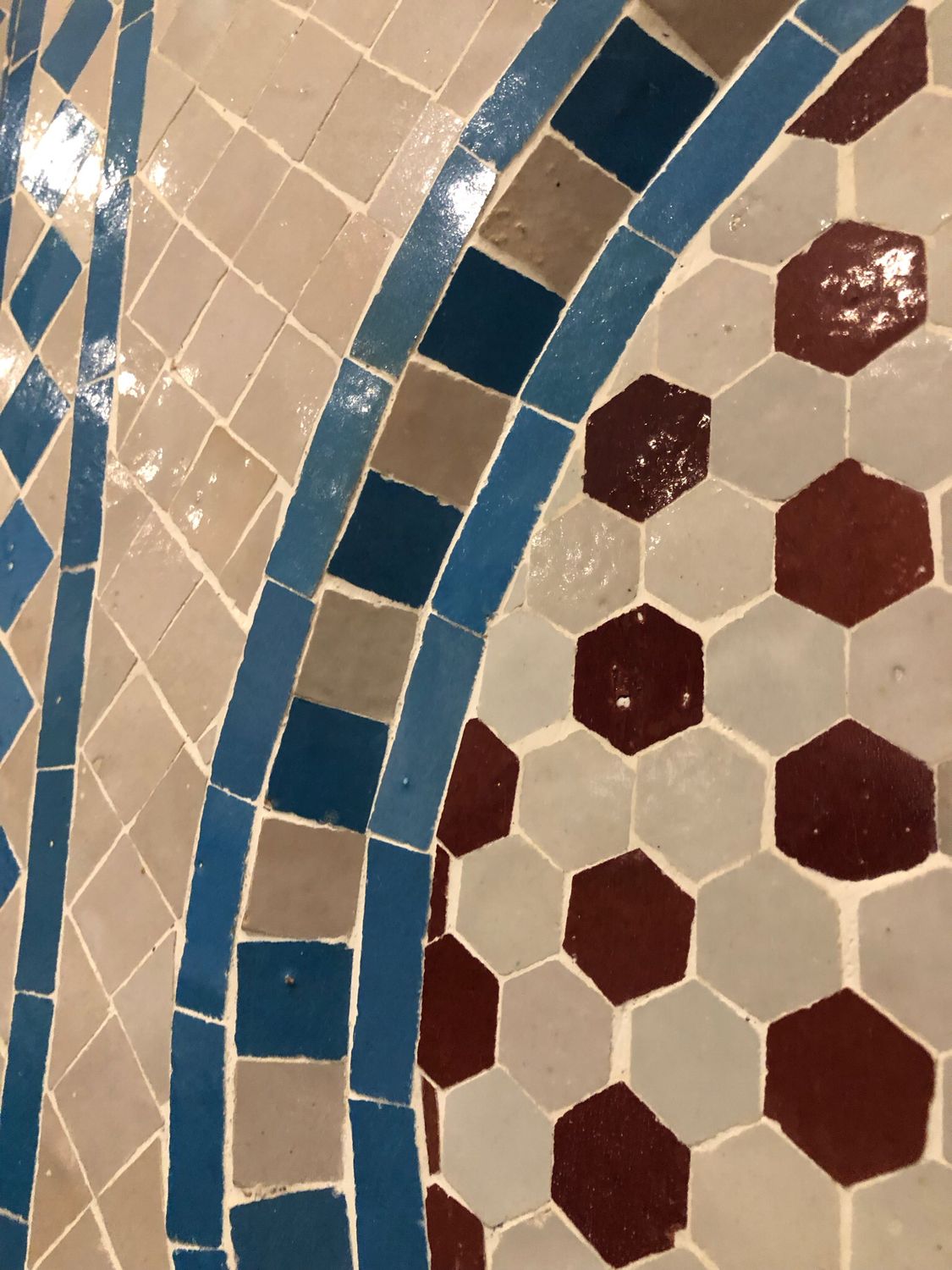 Marokkaanse Mozaïek Fontein - 107x65 cm - Turqouise -Rood-Creme — detail 3